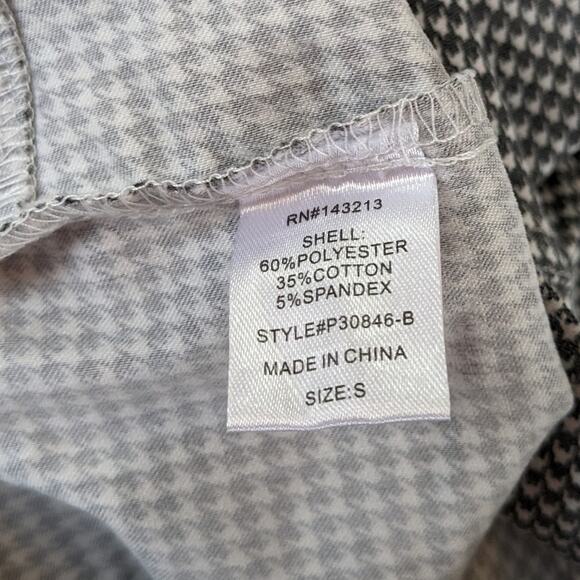 Miss Love Mid-Rise Structured Stretch Leggings Gray Ivory Houndstooth Size Small - Picture 9 of 9